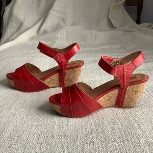Miz Mooz Red Wedge Sandals